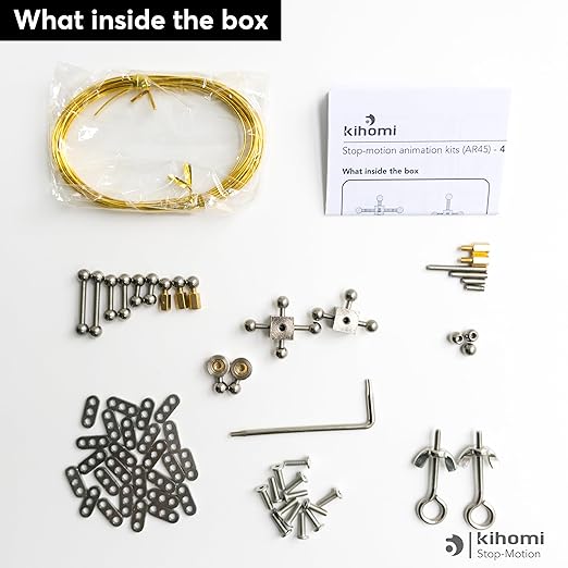 Studio Stop Motion Armature Kit - Feet Tie Down DIY Metal Puppet Figure Skeletons Easy Assembly for Animation Character Design & Creative Fun, Perfect for Stop Motion Animation (Silver, 4.5in)