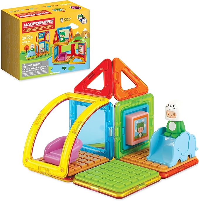 Magformers Cube House Frog Set | Magnetic Tiles Building Blocks, Educational Kit, STEM Toy Set | Magnetic Building Tiles for Kids to Develop Problem-Solving Abilities and Shape Recognition