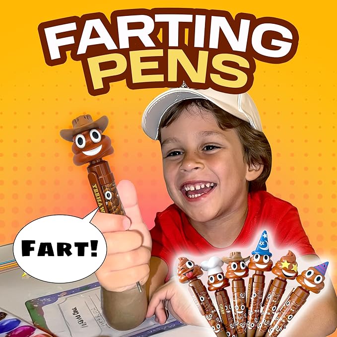 Farting Poop Pen with Multiple Funny Sounds - Perfect Halloween Games & Novelty Gift for Teens, Kids & Boys - Pen & Prank Toy for Halloween Parties, Games & Family Fun All Day (Cowboy)