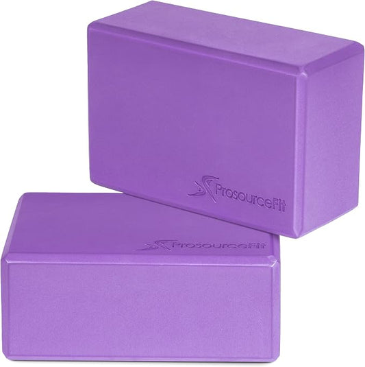 ProsourceFit Foam Yoga Blocks, High Density EVA Yoga Bricks 4”x 6” x 9” (Set of 2)
