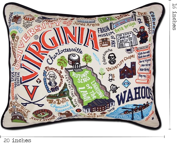 Catstudio University of Virginia Collegiate Embroidered Decorative Throw Pillow