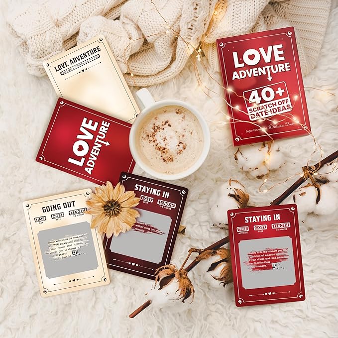 Love Adventure - 40+ Fun & Romantic Scratch Off Date Night Ideas for Couples, Ideal Gifts for Anniversary, Girlfriend Birthday Gift, Bridal Shower Gift, Wedding Gifts for Couples 2025