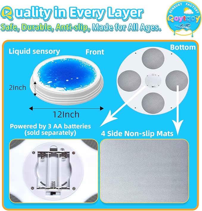 Light Up Stepping Stones for Kids Ages 3+ - Non-Slip Sensory Balance Stones for Toddler Balance, Sensory Play & Motor Skills
