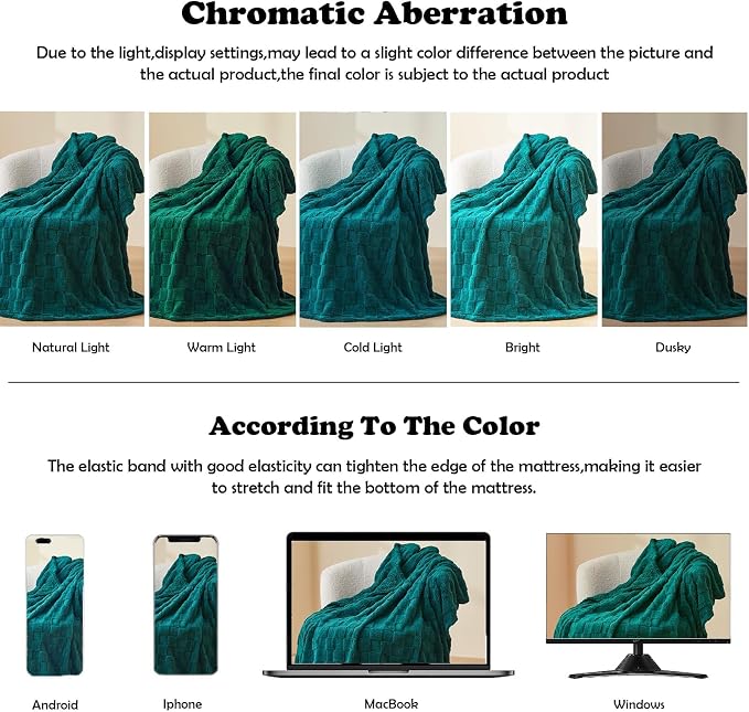 NEWCOSPLAY 3D Checkered Flannel Throw Blanket, Dark Teal, 50"x70" | Super Soft Cute Lightweight Decorative Premium Silky Fleece Blanket for Couch Sofa Bed, Gift for Women Men, All Season Use