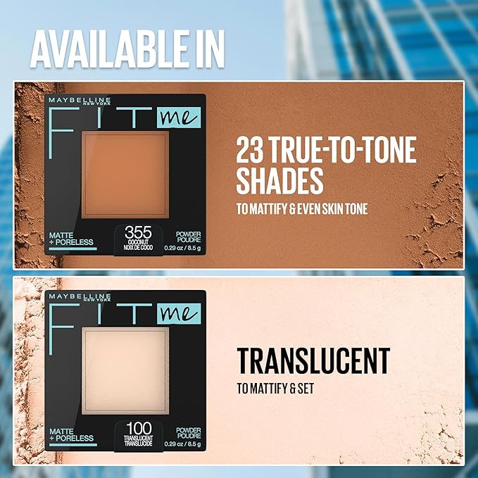 Maybelline Fit Me Matte + Poreless Pressed Face Powder Makeup & Setting Powder, Coconut, 1 Count