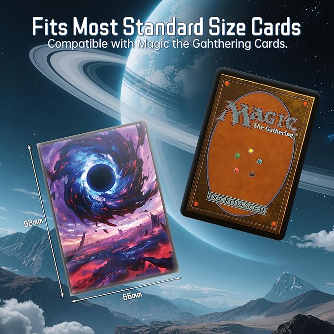 MTG Card Sleeves - Black Hole Damnation - Ultra Clear Front & Matte Finish Back, 100 Count Standard Size Matte Art Sleeve for Magic The Gathering