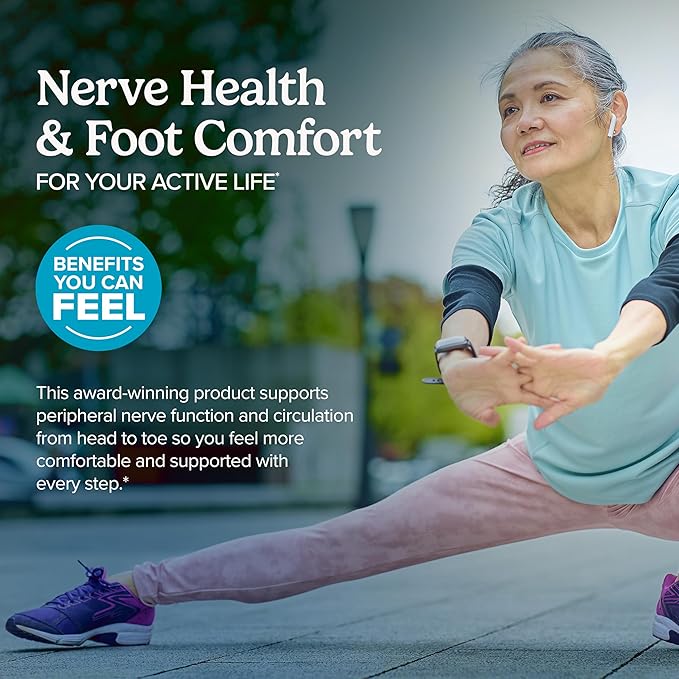 Terry Naturally Healthy Feet & Nerves - Herbal Supplement with Bioactive Vitamin B12 - Circulation & Nerve Health Support Supplement - Vegan Capsules with Boswellia Serrata - 120 Capsules
