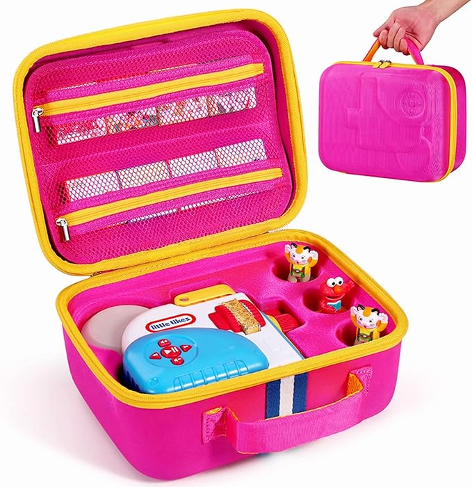Hard Shell Case for Little Tikes Story Dream Machine Books Starter Set, Many Story Collection, Storytime/Little Golden Book Toys Storage Travel Bag (Rose Pink, Small)
