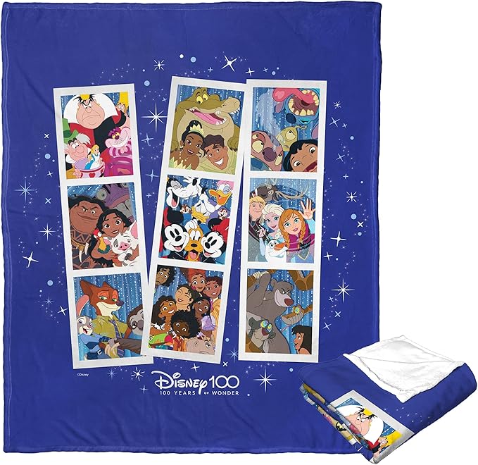 Northwest Disney 100 Silk Touch Throw Blanket, 50" x 60", Photo Strips