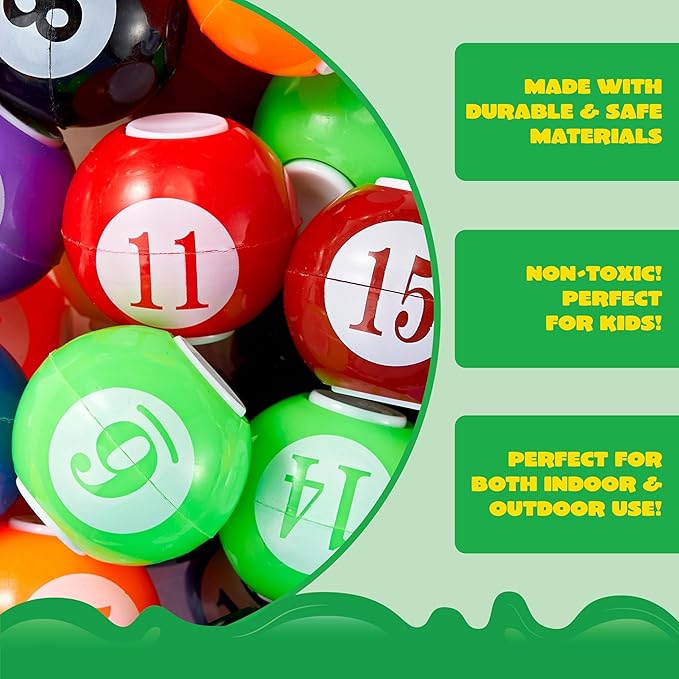 JOYIN 36 Pack 8-Ball Pool Fidget Spinners for Kids, Pool Ball Party Favors, Fidget Toys Bulk, Stress Balls, Goodie Bag Stuffers for Birthday Party, Treasure Box for Classroom
