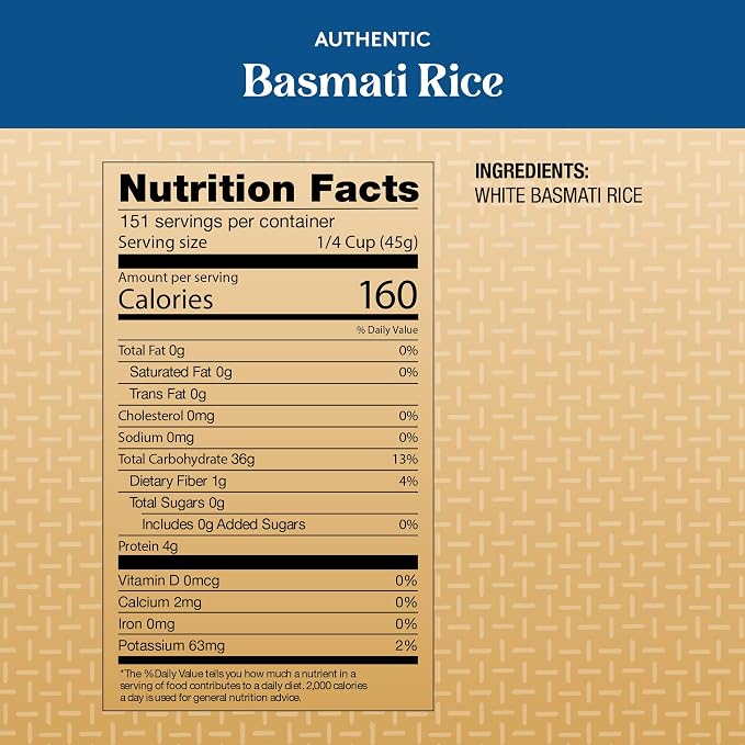 Royal Basmati Rice - Authentic Long Grain White Basmati Rice - 15 lb Bag | Perfect for Biryanis, Pilafs & Curries - Cook in Microwave or on Stove Top
