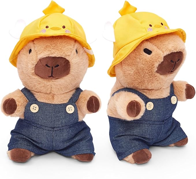 Capybara Plush Toy, Cute Stuffed Animals Kawaii Capibara Plush Pillow Christmas Birthday Easter Valentine's Day Gift for Kids Boys Girls (10 PCS)