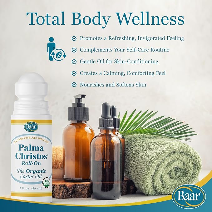 Palma Christos Roll-On, Organic Castor Oil 3 oz