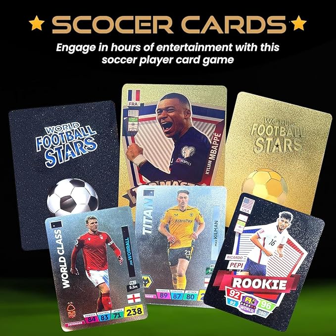 2026-27 Soccer Cards - 33 Unique Greatest Soccer Players Fun - Fixed Card Set - Soccer Card to Create Unforgettable Moments for Friends, Siblings & Football Fans - Pack of 3