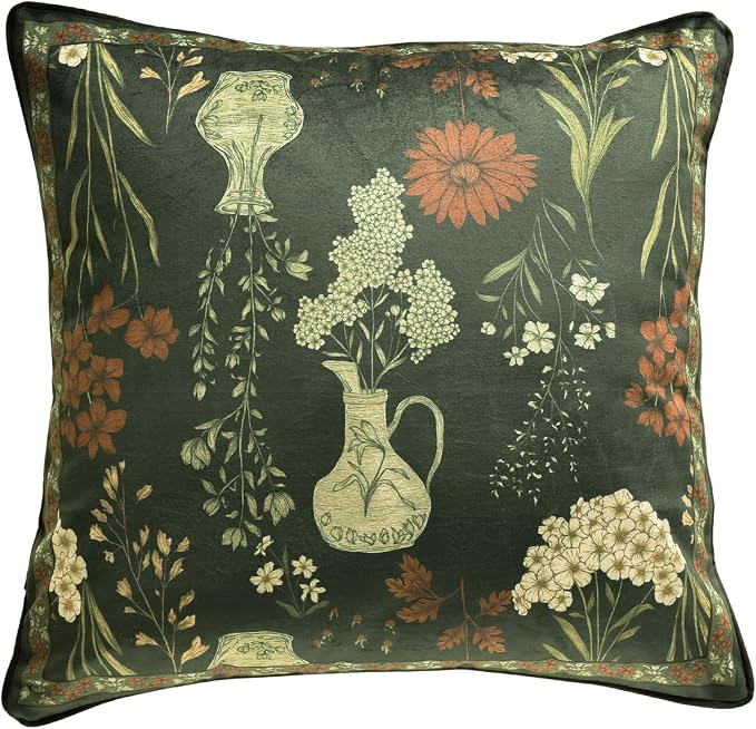 Designer Vintage Velvet Throw Pillow Cover,22"x22"-Nocturne | Pillow Cover,Concealed Zipper Design,Dragonfly Pattern,Sofas,Bedroom,Living Room,Lounge Chairs,All Season Home Decor
