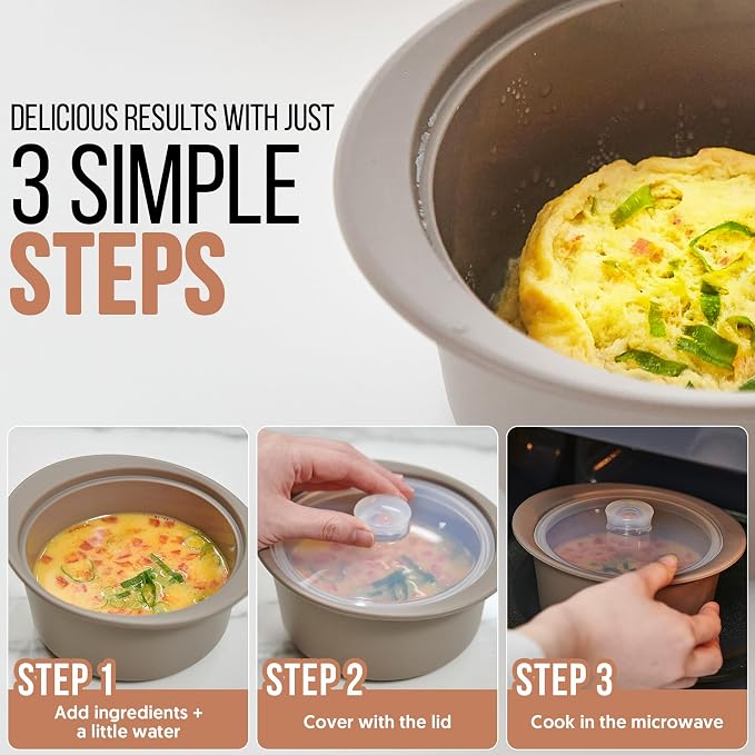20oz Platinum Silicone Microwave Steamer Pot with Handle & Lid - Korean 100% Food-Grade Steamer Bowl, Heat-Resistant Cooker with Steam Holes, Easy Clean, Dishwasher Safe, Dry Rose