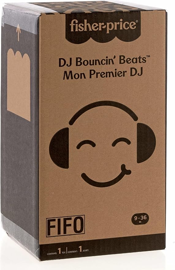 Fisher-Price Baby & Toddler Learning Toy DJ Bouncin’ Beats with Music Lights & Bouncing Action for Ages 9+ Months, Multilanguage Version