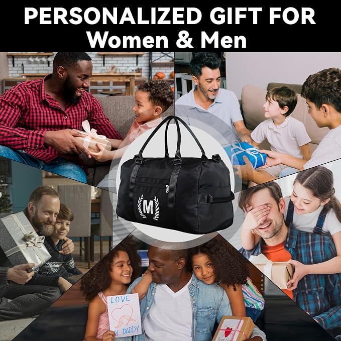 Gym Bag for Women & Men, Fitness Workout Sports Travel Duffle Bag with Wet Pocket & Shoes Compartment, Great Present for Gym Lovers