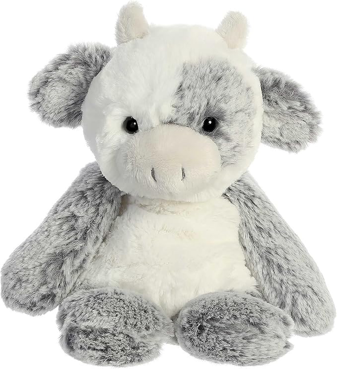Aurora® Snuggly Sweet & Softer™ Cow Stuffed Animal - Comforting Companion - Imaginative Play - White 9 Inches