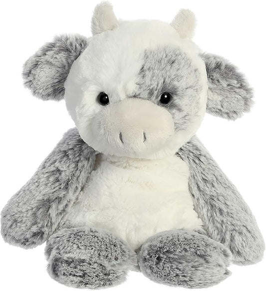 Aurora® Snuggly Sweet & Softer™ Cow Stuffed Animal - Comforting Companion - Imaginative Play - White 9 Inches