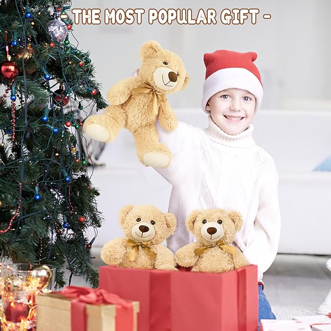 MaoGoLan 9 Pack Teddy Bears Bulk for Baby Shower, 14" Small Teddy Bear Plush Toy, Mini Stuffed Bears Bulk for Kids Girlfriend, Wholesale Small Bear for Wedding,Birthday,Christmas, Party Decorations