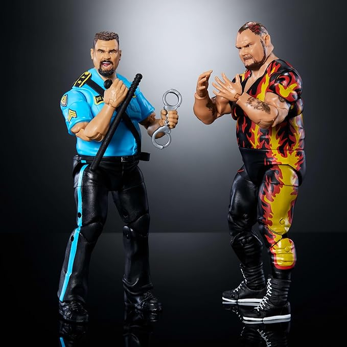 Mattel WWE Coliseum Collection Action Figure 2-Pack with Bam Bam Bigelow & Big Boss Man 6-inch Collectibles & Accessories Including Swappable Parts
