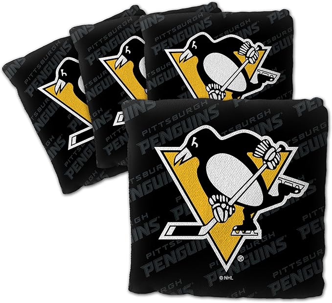 YouTheFan Officially-Licensed NHL Set of 4 Cornhole Bags - All Weather Regulation 6” x 6” Size - 16oz Weight - Designed in USA