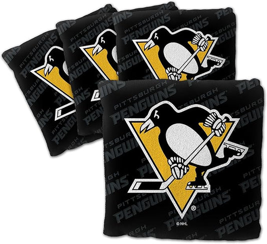 YouTheFan Officially-Licensed NHL Set of 4 Cornhole Bags - All Weather Regulation 6” x 6” Size - 16oz Weight - Designed in USA