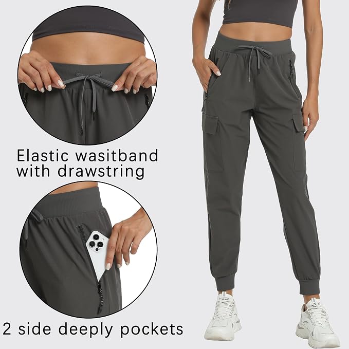 Women's Joggers Cargo Pants Lightweight Quick Dry Hiking Running Pants for Athletic Casual & Outdoor
