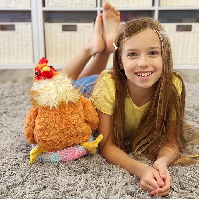 Tezituor 18 Inch Big Chicken Stuffed Animal, Cuddly Realistic Chicken Plush Toy, Gaint Rooster Stuffed Animals,Soft Stuffed Farm Plushie Kids Girls Boys Christmas, Easter, Birthday, Party Decor