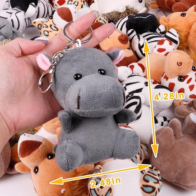 Small Stuffed Animals Bulk, 12 Pack Cute Plushies, 4.5 Inch Mini Plush Toys, Treasure Box Toys for Classroom, Party Favors for Kids, Plush Keychain, Claw Machine Prizes, Stocking Stuffers for Kids
