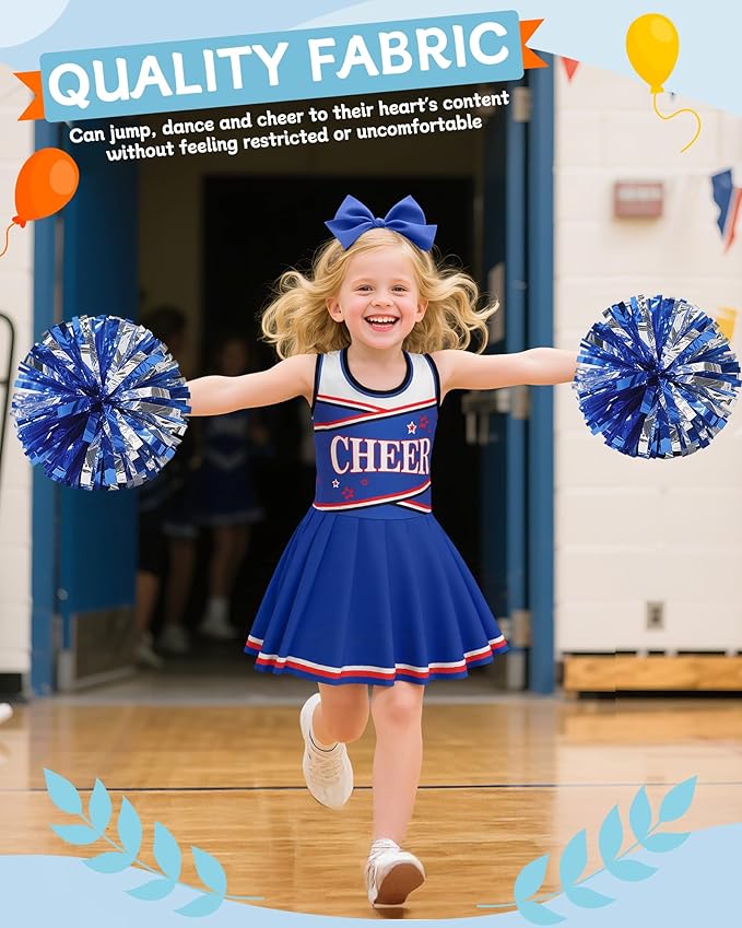 JenPen Cheerleader Costume Set Cheerleading Outfit Cheer Uniform Dress Cosplay for Halloween Party Gifts 3-9 Years