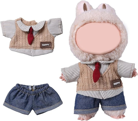 Coolcandy 17cm Doll Clothes, Fashionable Dolls Outfit with Accessories Suit, Stylish Adorable Dolls Clothes Set, Soft Fabric, Detailed Stitching(Doll Not Included)