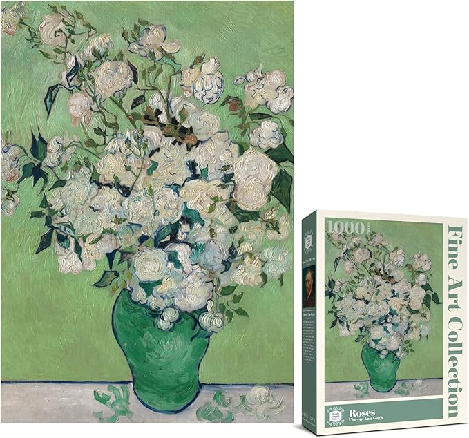 Antelope - 1000 Piece Puzzle for Adults, Roses, by Vincent Van Gogh, 1890 - Officially Licensed, Jigsaw Puzzles 1000 Pieces, High Resolution, Matte Finish, No Dust