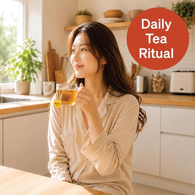 Damtuh Korean Pu-erh Tea – Aged & Smooth Dark Tea, Full-Bodied Earthy Flavor – 50 Tea Bags (0.7g each)