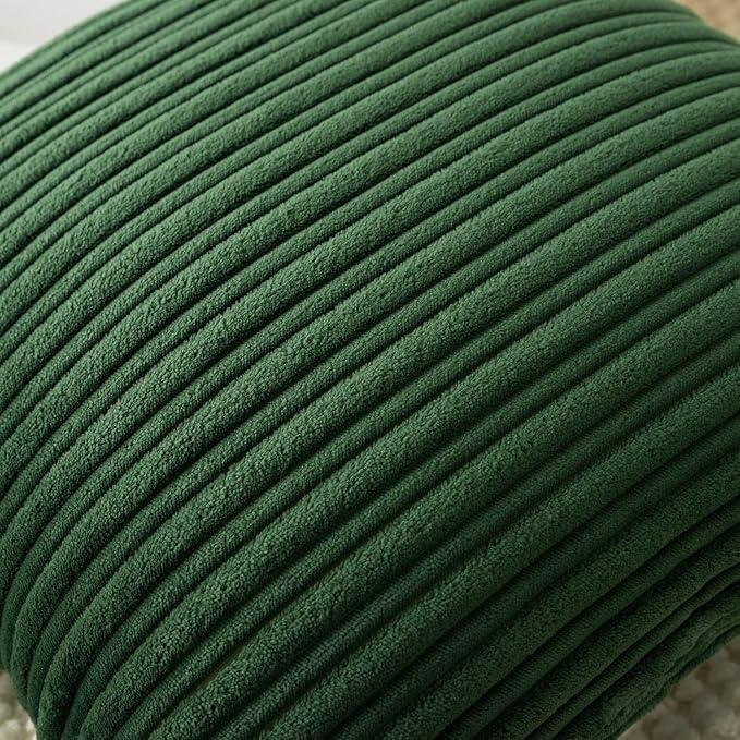 UGASA 14x36 Inch Christmas Pillow Cover Pack of 1 Soft Boho Stripe Corduroy Large Long Rectangle Lumbar Cushion Case Farmhouse Decorative Pilowcase for Bed Couch Sofa Bedroom, Christmas Green