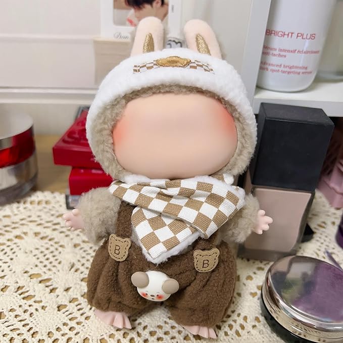 Clothes Fit for 17CM Doll, Fashion Doll Clothes Outfit Set Cute Theme Designer Toys Dress Accessories for Collector Fans Display (Green Checked)