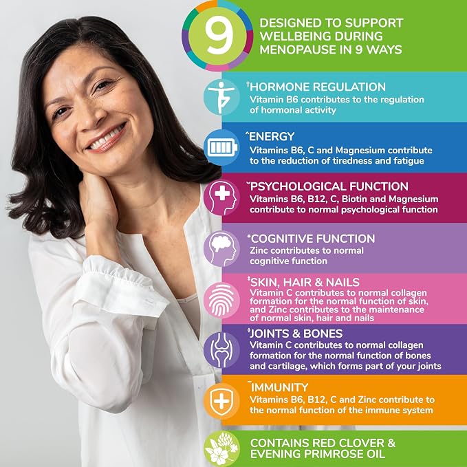 Health & Her Menopause Supplements for Women - Multi-Nutrient Support, Menopause Vitamins for Energy, Bones, Muscles, Skin & Hair, Vegan, Gluten-Free, Non GMO (60ct - 1 Month)