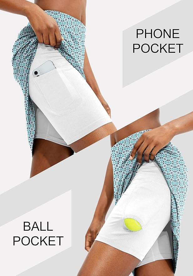 Women's 20" Knee Length Skorts Skirts UPF50+ Athletic Tennis Golf Skirt for Women Casual Summer Skirts