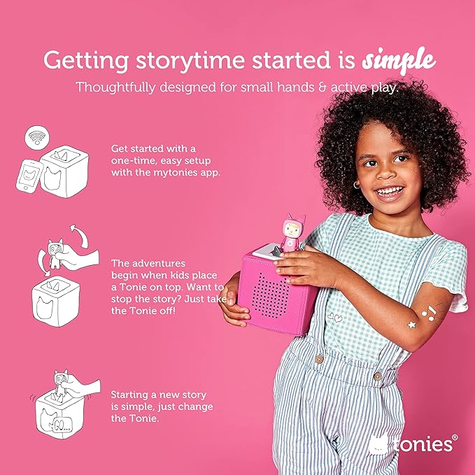 Toniebox 1 Audio Player Starter Set with Playtime Puppy - Listen, Learn, and Play with One Huggable Little Box - Pink