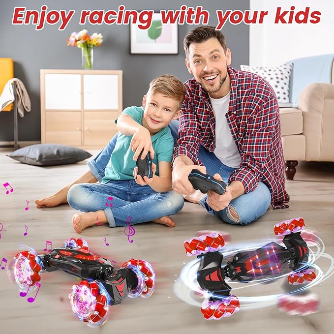 YEMIAI Gesture Sensing RC Stunt Car,Remote Control Car Toys for Ages 8-12,Drift Cars with Lights Music,4WD 360° Spins All Terrains Kids Toys RC Cars, 4-7 Best Birthday Gift for Kids