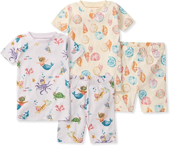 Burt's Bees Baby Unisex Pajamas, Short Sleeve Tee and Shorts 2-Piece PJ Set, 100% Organic Cotton