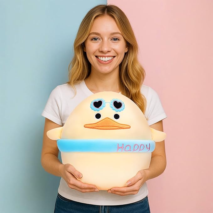 Original 12.5-inch Duck Pillow Plush Stuffed Animal Toy,Big Size Soft Cute Fat Cuddle Huggable Adorable Plushie Toys,Gift for Children Girls