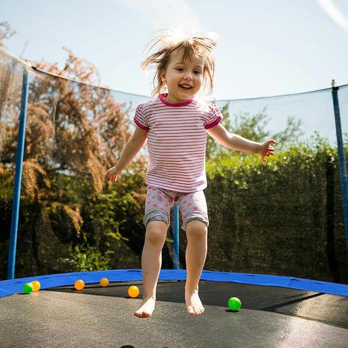 Trampoline Safety Pad 12FT 14FT Replacement Pad Safety Spring Cover, Waterproof Accessory, Round, Blue (Mat Only)