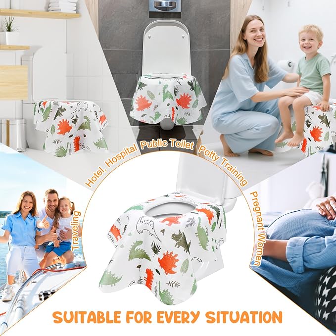 Disposable Toilet Seat Covers 20 Pack - Extra Large Waterproof Potty Covers for Public Restroom & Potty Training, Travel Must Haves & Airplane Essentials, Non-Slip