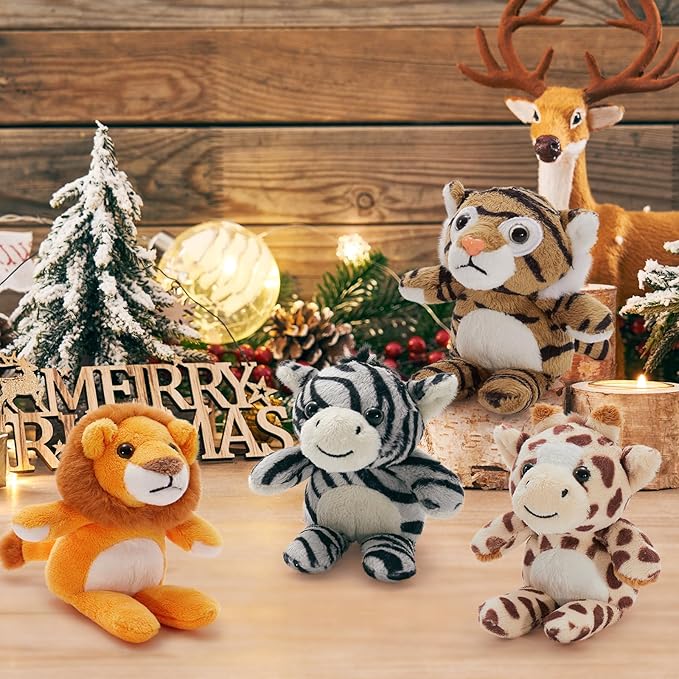 Tezituor 6-Pack Small Stuffed Animals Bulk Plush Toys, 6" Mini Cute Stuffed Animal Keychains for Kids, Mini Plushies Bulk Stuffed Animals for Christmas, Easter, Birthday, Party and Decor