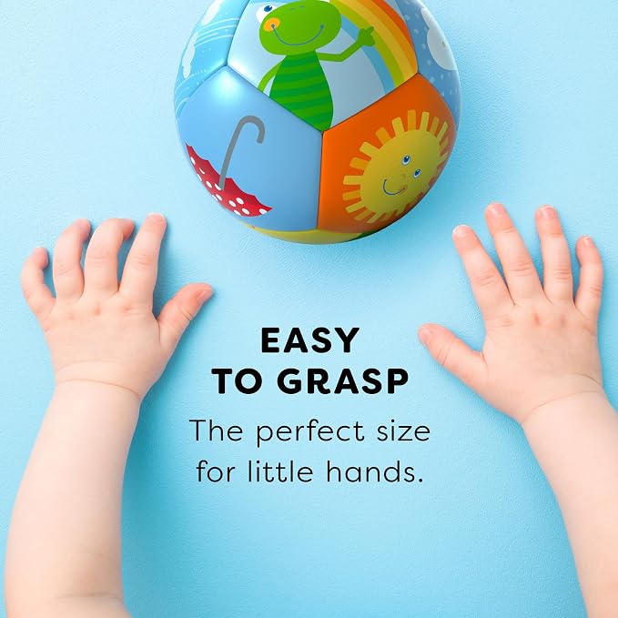 HABA Soft Baby Ball Tummy Time & Sensory Play - 4.5" Infant Play Ball Ideal for Crawling, for Babies 6 Months & Up