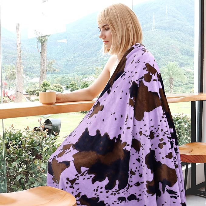 Fleece Purple Throw Blankets Soft Warm Cozy Lightweight Lavender Throw Blanket Girls Bed Couch Blanket All Season Purple Decor Gifts Stuff