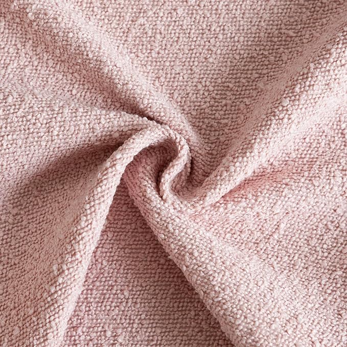 Foindtower Pack of 2, Decorative Textured Boucle Throw Pillow Covers Modern Accent Solid Pillow Cases Cozy Soft Couch Cushion Case for Chair Sofa Bedroom Living Room Home Decor 22x22 Inch Sakura Pink
