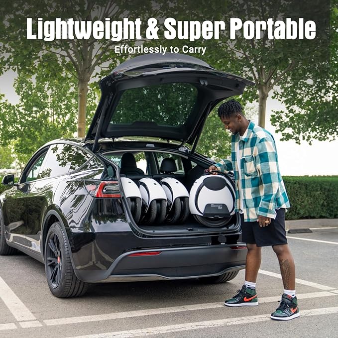 INMOTION E20 Electric Unicycle Hoverboard for Beginners – 14" Wheel, 500W Motor, 10Mile Range, 12.5mph, UL2272 Certified – Lightweight & Safe Self-Balancing Scooter